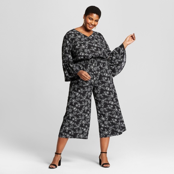 Ava & Viv Pants - Plus size Floral Jumpsuit